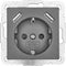 LEDmaxx USB1003 1-voudig Stopcontact (onderbouw) Met USB, Kinderbeveiliging Antraciet
