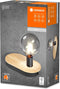 LEDVANCE DECOR Houten tafellamp USB, zwart/hout, E27