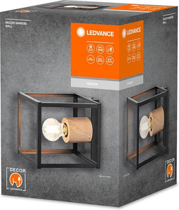 LEDVANCE DECOR Nairobi wandlamp, zwart, E27 voet