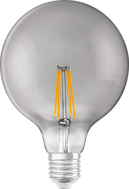 LEDVANCE SMART LED-lamp met wifi-technologie, socket E27, dimbaar, warm wit (25-K), Globe-vorm, helder filament in het rookglas, vervanging voor conventionele 48W-peren, beheersbaar met Alexa, Google & App