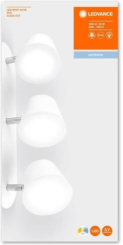 LEDVANCE Spotverlichting: voor plafond/muur, LED SPOT IP44 / 2- W, 22-…24- V, stralingshoek: 12-, Warm wit/Koel wit, 3- K/4-, body materiaal: aluminum, IP44