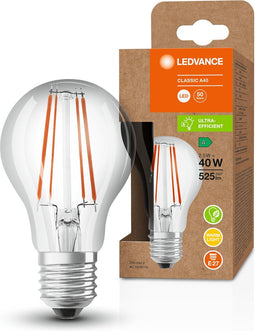 LEDVANCE Ultra efficiënte LED spaarlamp, gloeilamp van glas met E27 voet, warm wit (3-K), 2,5 Watt, vervangt conventionele 4-W gloeilamp, zeer efficiënt en energiebesparend, 1-pak