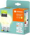 LEDVANCE VolksLicht, Slimme LED-lamp met Bluetooth Mesh-technologie, ook te bedienen met Alexa en Google Assistant, vervangt conventionele 6-W-lampen, warm wit (27--K), slim dimbaar, 2-pack