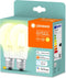 LEDVANCE VolksLicht, Slimme LED-lamp met Bluetooth Mesh-technologie, ook te bedienen met Alexa en Google Assistant, vervangt conventionele 6-W-lampen, warm wit (27--K), slim dimbaar, 2-pack