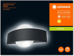 LEDVANCE Wand- en plafondarmatuur LED: voor muur, ENDURA STYLE SHIELD / 1-,5- W, 22-…24- V, Warm wit, 3- K, body materiaal: aluminum, IP44