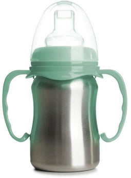 Leerbeker - THERMOBABY - Roestvrij staal - 180 ml - Cactusgroen - Ergonomisch en lekvrij