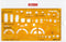 Aristo architecten combisjabloon I - schaal 1:50 - met inktnoppen - oranje transparant - AR-5060