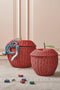 Mica Decorations Opbergmand met Deksel - Set van 2 - H48 x Ø30 cm - Rotan - Rood