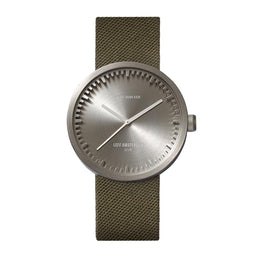 LEFF amsterdam - D38 - Horloge - Cordura - Staal/Groen - Ø 38mm