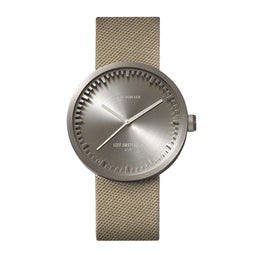 LEFF amsterdam - D38 - Horloge - Cordura - Staal/Zandkleurig - Ø 38mm