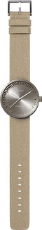 LEFF amsterdam - D38 - Horloge - Cordura - Staal/Zandkleurig - Ø 38mm