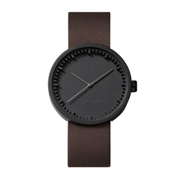 LEFF amsterdam - D38 - Horloge - Leer - Zwart/Bruin - Ø 38mm