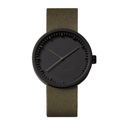 LEFF amsterdam - D42 - Horloge - Cordura - Zwart/Groen - Ø 42mm