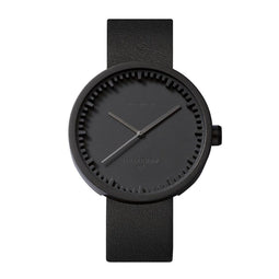 LEFF amsterdam - D42 - Horloge - Leer - Zwart/Zwart - Ø 42mm