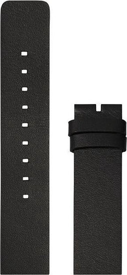 LEFF amsterdam - Horlogebandje - Leren Band D38 - Zwart - 20 mm