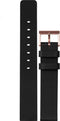 LEFF amsterdam LT74014 - Zwart Leren band/Rosé Gouden Gesp voor T32 - 16x110/70 mm