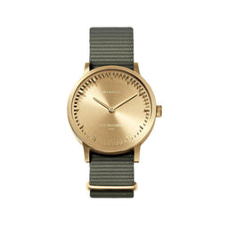LEFF amsterdam - T32 - Horloge - Leer - Goud/Grijs - Ø 32mm