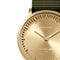 LEFF amsterdam - T32 - Horloge - Leer - Goud/Groen - Ø 32mm