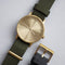 LEFF amsterdam - T32 - Horloge - Leer - Goud/Groen - Ø 32mm