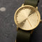 LEFF amsterdam - T32 - Horloge - Leer - Goud/Groen - Ø 32mm