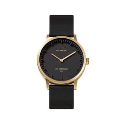 LEFF amsterdam - T32 - Horloge - Leer - Goud/Zwart - Ø 32mm