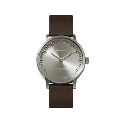 LEFF amsterdam - T32 - Horloge - Leer - Staal/Bruin - Ø 32mm