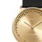 LEFF amsterdam T32 Leren Dames Horloge - Goud/Zwart - Ø 32mm