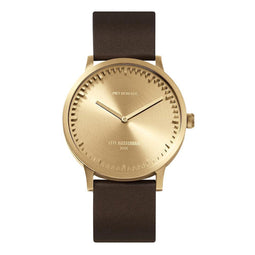 LEFF amsterdam - T40 - Horloge - Leer - Goud/Bruin - Ø 40mm