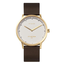 LEFF amsterdam - T40 - Horloge - Leer - Goud/Wit/Bruin - Ø 40mm