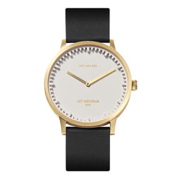 LEFF amsterdam - T40 - Horloge - Leer - Goud/Wit/Zwart - Ø 40mm