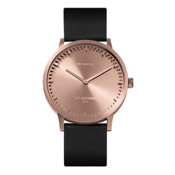 LEFF amsterdam - T40 - Horloge - Leer - Rosé/Zwart - Ø 40mm
