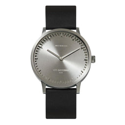 LEFF amsterdam - T40 - Horloge - Leer - Staal/Zwart - Ø 40mm