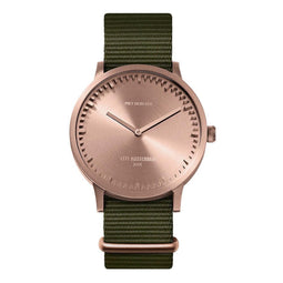 LEFF amsterdam - T40 - Horloge - Nylon - Rosé/Groen - Ø 40mm