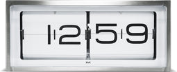 Leff Brick RVS 24h - Klok - Rechthoek - RVS - 36x10 cm - Wit