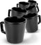 Deleca Koffiekopjes Set van 6 - Koffiemokken met Oor - Koffie Kopjes / Mok - Massief Aardewerk - Mat