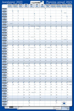 Legamaster - Jaarplanner 2023 lm 60x90cm verticaal gelamineerd | 5 stuks