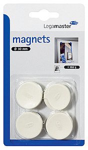 Legamaster - Magneet 30mm 850gr wit 4 stuks