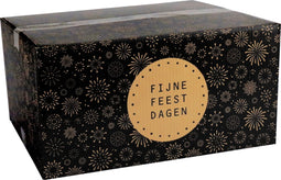 Lege Kerstpakketdoos Vuurwerk zwart 450 x 350 x 230 mm - pak met 10 dozen | kerstdoos