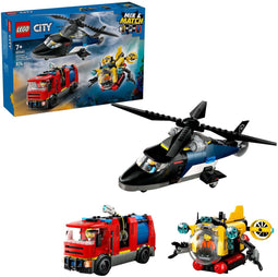 LEGO City Helikopter brandweerauto en onderzeeër remix - 60462