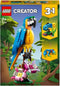LEGO Creator 3in1 Exotische Papegaai - Kikker - Vis Dieren Speelgoed Set voor Kinderen - 31136
