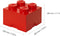 Lego Opberg Doos Legosteen 4-Pin Rood