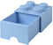 Lego - Opbergbox - Brick 4 - Met 1 Lade - Vierkant - 6 liter - Stapelbaar - Kunststof - Blauw
