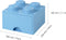 Lego - Opbergbox - Brick 4 - Met 1 Lade - Vierkant - 6 liter - Stapelbaar - Kunststof - Blauw