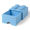 Lego - Opbergbox - Brick 4 - Met 1 Lade - Vierkant - 6 liter - Stapelbaar - Kunststof - Blauw