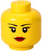 Lego - Opbergbox - Hoofd - Girl Klein - Rond - Stapelbaar - Kunststof - Geel