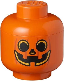 Lego - Opbergbox - Hoofd - Pompoen Klein - Rond - Stapelbaar - Kunststof - Oranje