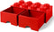 Lego - Opbergbox met 2 Lades Brick 8 - Polypropyleen - Rood