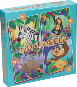 Legpuzzel 4in1 - Wilde Dieren, 12st.