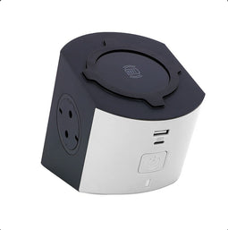Legrand Powercube Qi Draadloze Oplader - Wireless Charger - Verdeelstekker 2X2P + A - Stekkerdoos Schakelaar - USB A & C Hub Stekkerblok - Bureau Accessoires - Randaarde Nederland - Aluminium