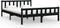 vidaXL - Bedframe - massief - hout - zwart - 150x200 - cm